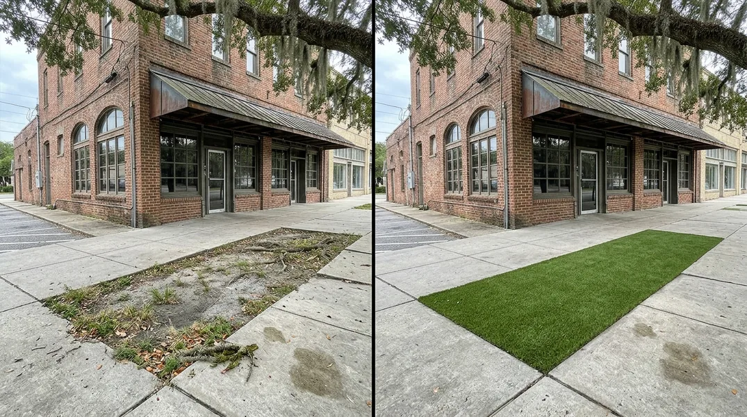 Result artificial grass installation in Savannah - Savannah Artificial Grass Installation